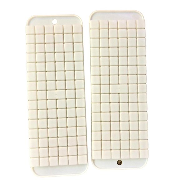 Mini Ice Cubes Tray Set of 2 Used White Plastic - Picture 2 of 5